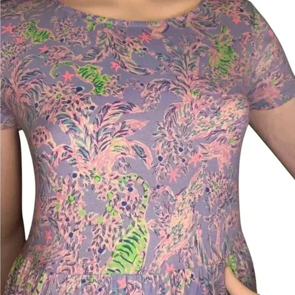 Lily Pulitzer Geanna Short Sleeve Dress Blue Peri The Turtle. - Picture 4 of 10
